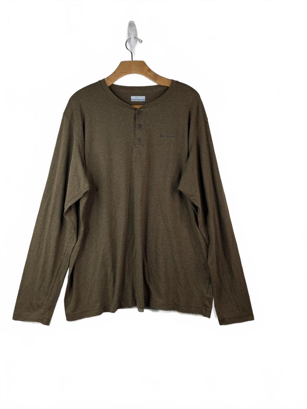 Columbia Men's Thistletown Hills Long-Sleeve Tech Henley Brown Heather Size XXL